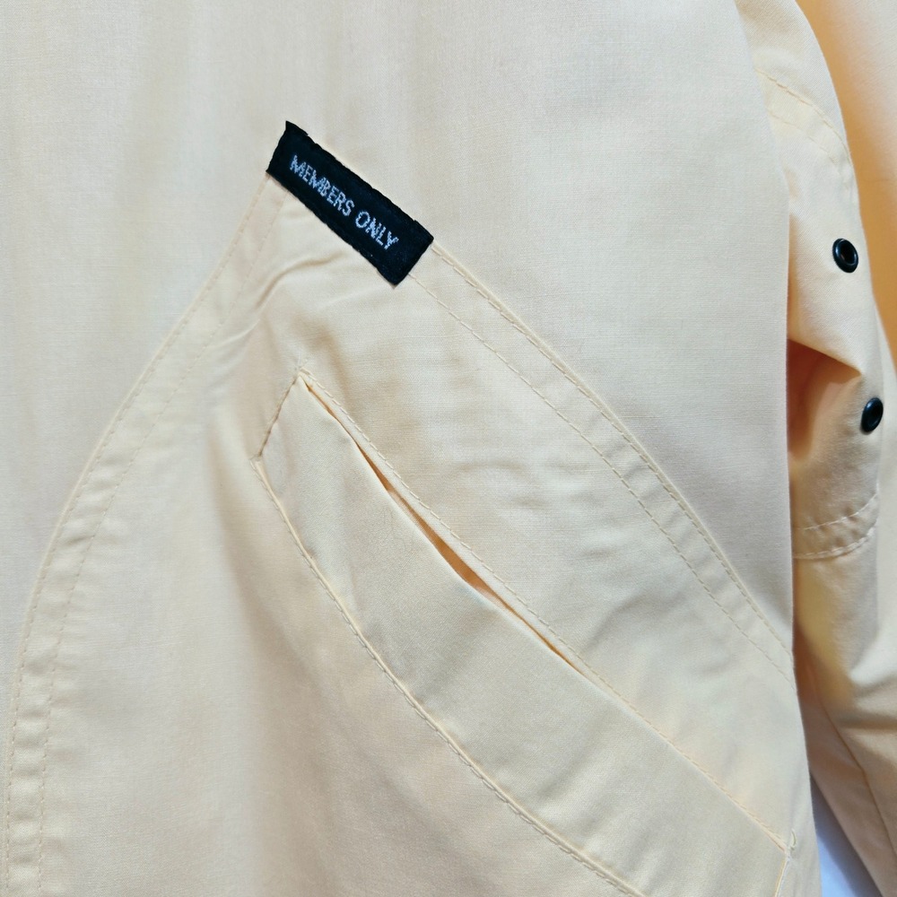 Vintage Members Only Medium Racer Jacket Yellow 80s Windbreaker  #1119 - Picture 4 of 10